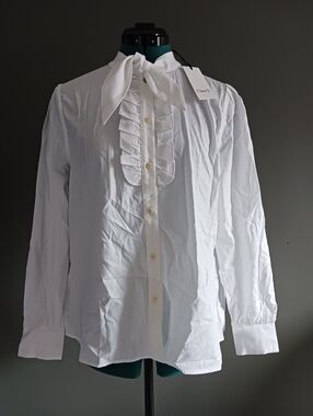 NWT Clare V Pia White Cotton Blouse Size XS